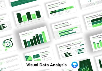 可视化数据分析条形图keynote模板 - 顶尖PPT