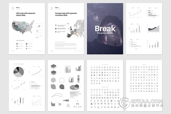 60多页简约风格A4尺寸规格keynote模板 - 顶尖PPT