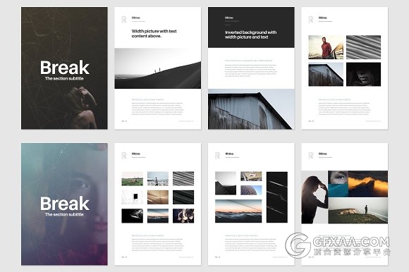 60多页简约风格A4尺寸规格keynote模板 - 顶尖PPT