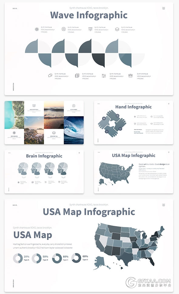 100页精美设计动画10种配色欧美商务PPT模板 - 顶尖PPT
