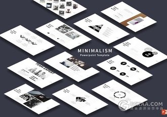 50多页极简风格多用途PPT模板 - 顶尖PPT