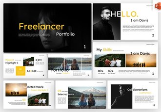 自由职业者个人作品集展示PPT模板 - 顶尖PPT