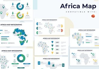 非洲整体地图图形PPT模板 - 顶尖PPT