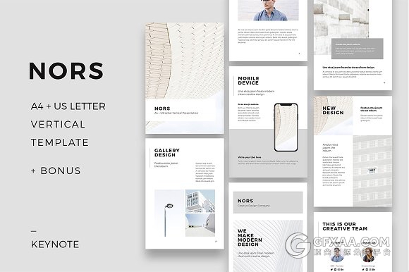 135页A4尺寸规格简约文艺风格keynote模板 - 顶尖PPT