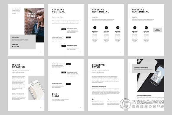 135页A4尺寸规格简约文艺风格keynote模板 - 顶尖PPT