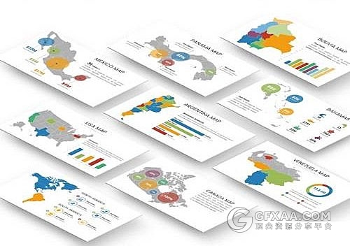 北美南美PPT地图模板 - 顶尖PPT