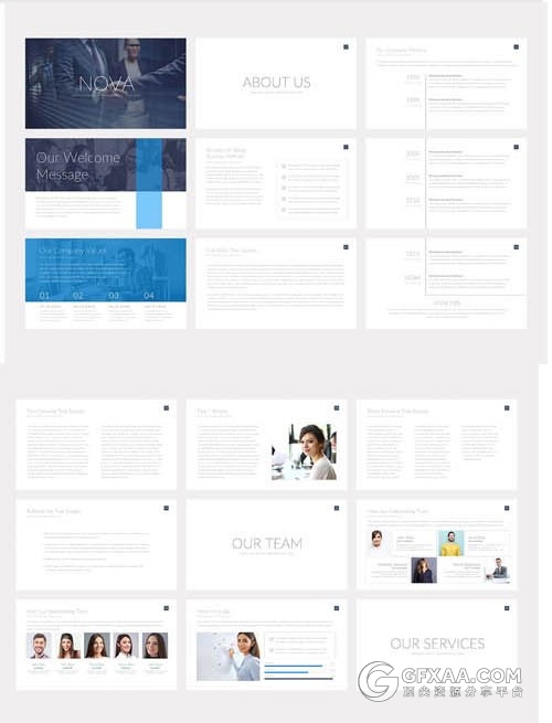 71页简约商务风格PPT模板24种配色文件 - 顶尖PPT