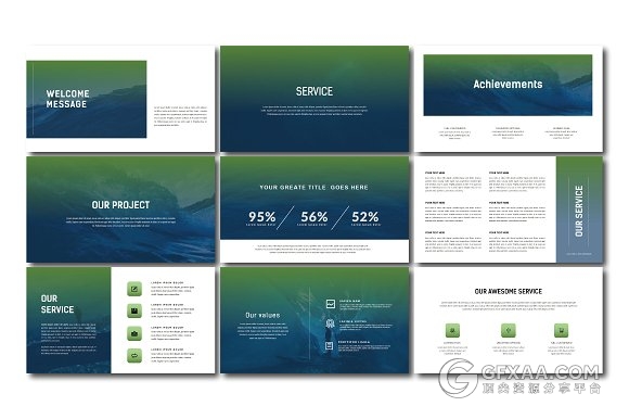 55页简约渐变色系产品展示keynote模板 - 顶尖PPT