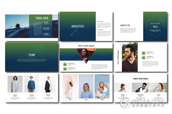 55页简约渐变色系产品展示keynote模板 - 顶尖PPT