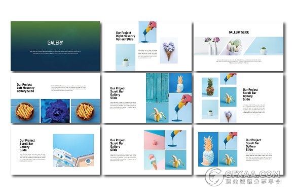 55页简约渐变色系产品展示keynote模板 - 顶尖PPT