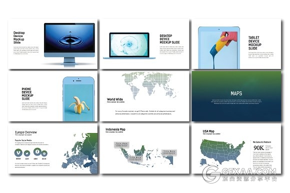 55页简约渐变色系产品展示keynote模板 - 顶尖PPT