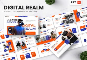 AI数字领域虚拟现实Powerpoint模板 - 顶尖PPT