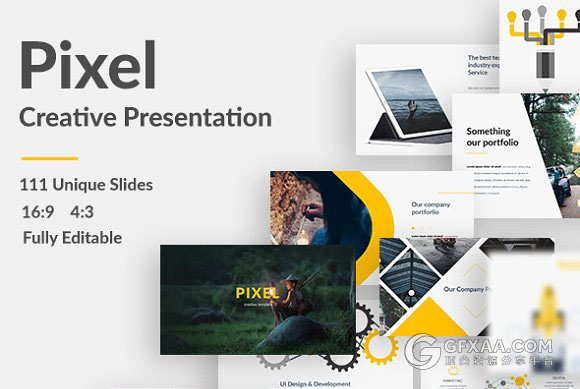 111页创意剪切图形商务多用途PPT模板 - 顶尖PPT