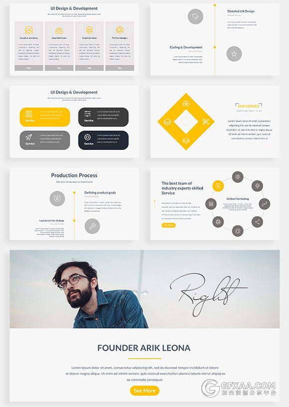 111页创意剪切图形商务多用途PPT模板 - 顶尖PPT