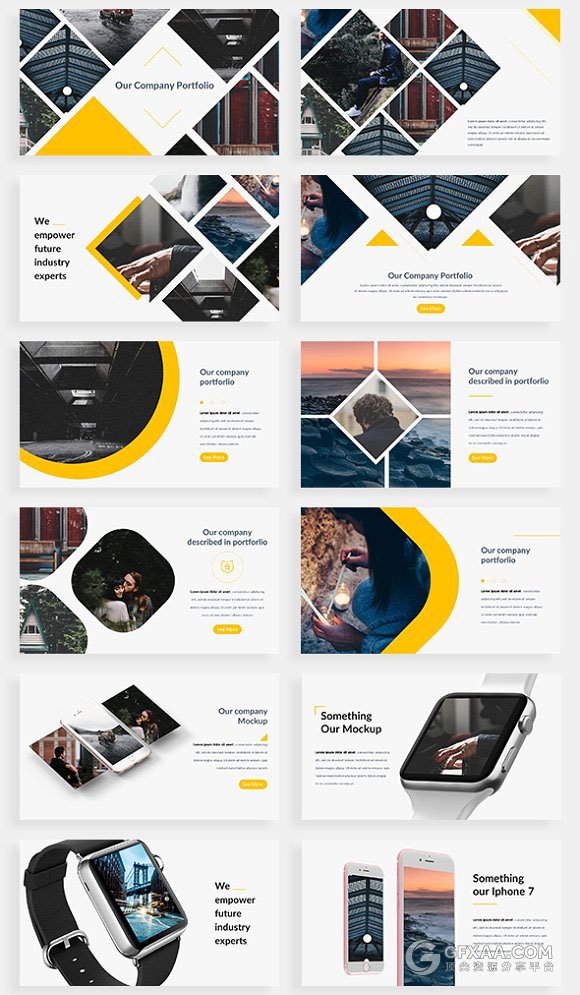 111页创意剪切图形商务多用途PPT模板 - 顶尖PPT