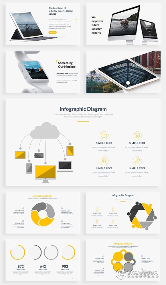 111页创意剪切图形商务多用途PPT模板 - 顶尖PPT