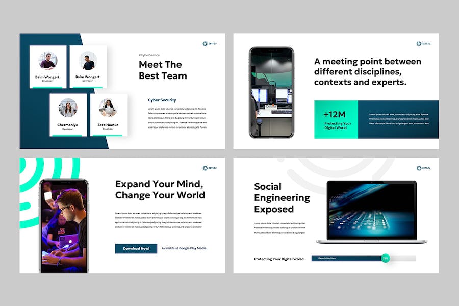 网络安全防护技术培训PPT模板 - 顶尖PPT