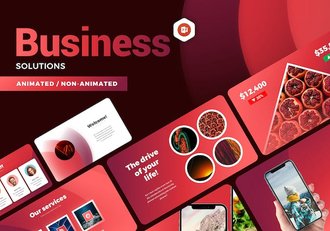 红色企业业务合作解决方案商业计划项目汇报展示通用PPT模板 - 顶尖PPT