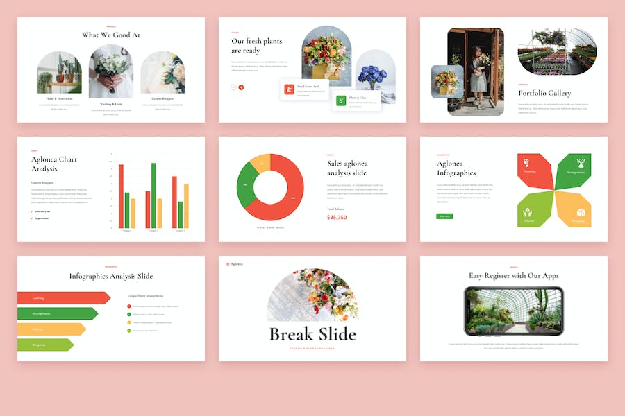 花店主题keynote模板 - 顶尖PPT