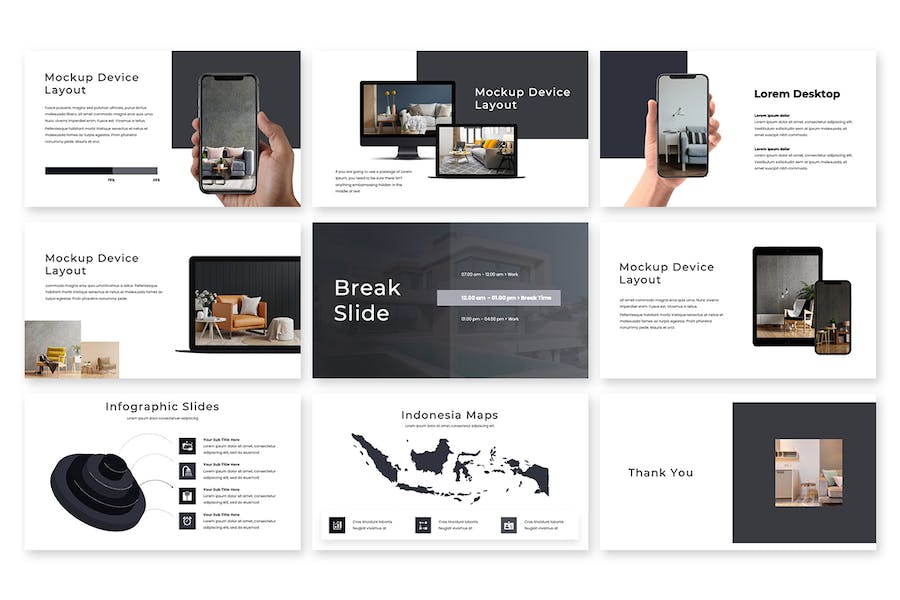 极简主义室内装修设计PPT模板 - 顶尖PPT