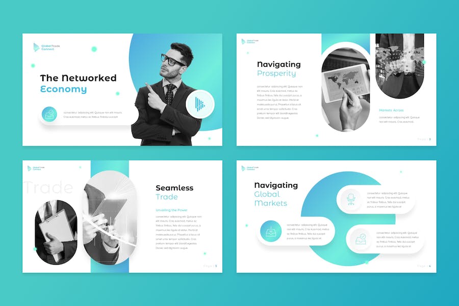 全球贸易国际商务合作Keynote模板 - 顶尖PPT