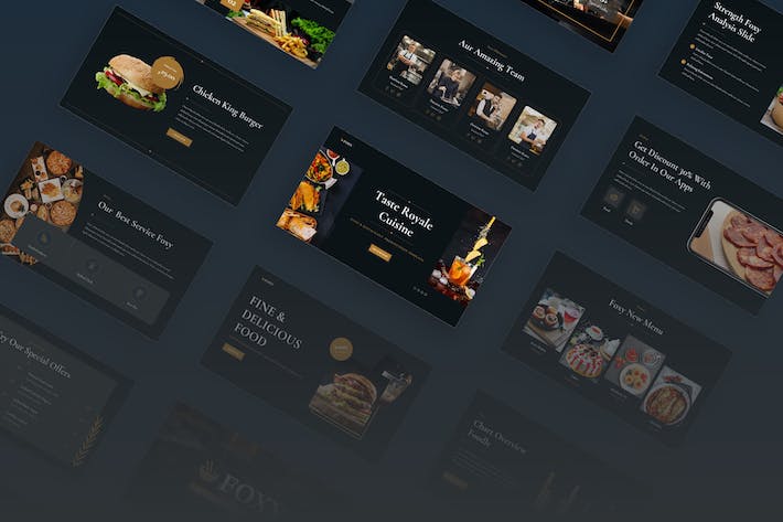 网红美食餐厅介绍keynote模板 - 顶尖PPT