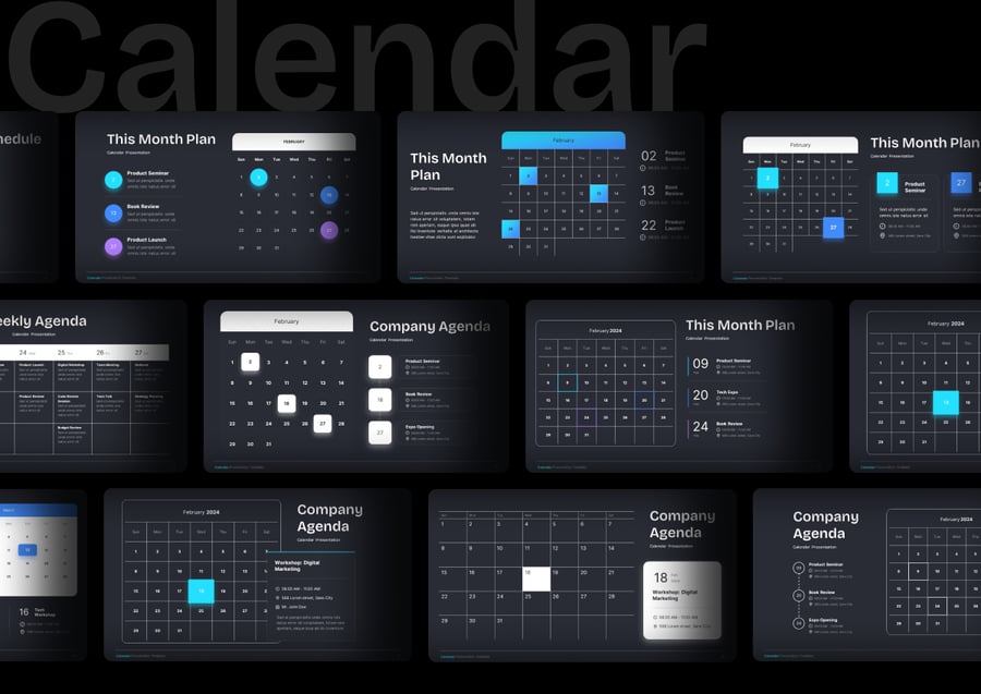 工作时间规划议程图表keynote模板 - 顶尖PPT