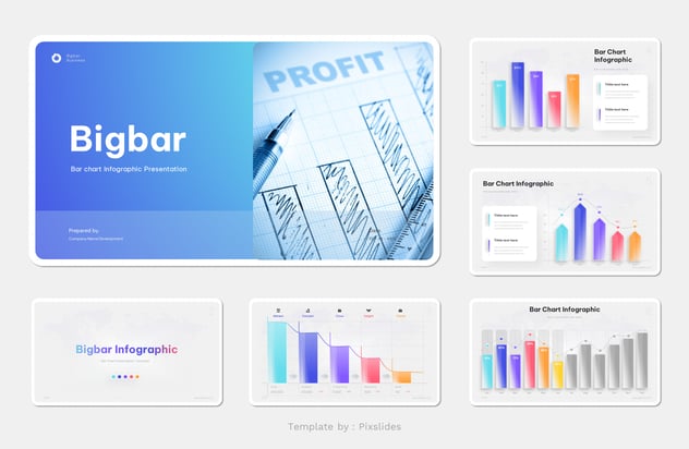 条形图数据统计信息图形PPT模板 - 顶尖PPT
