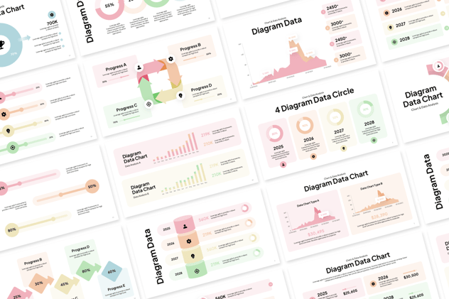 多用途数据图表演示PPT模板 - 顶尖PPT