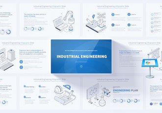 工业工程线稿插画图形keynote模板 - 顶尖PPT