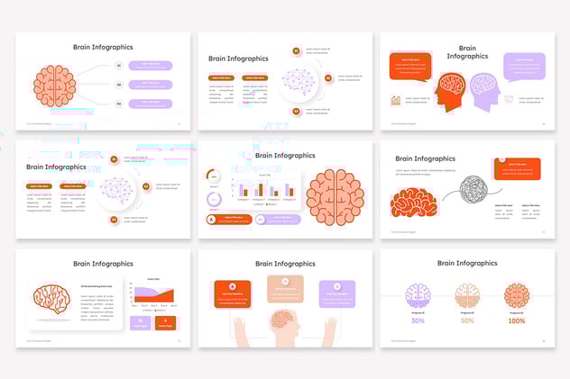 创意大脑信息图形PPT图形 - 顶尖PPT