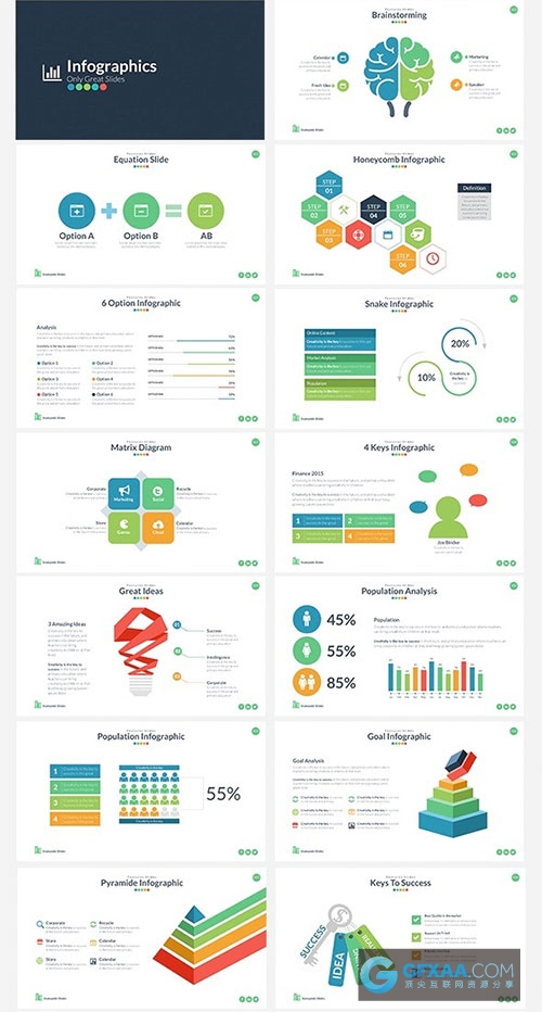 370页大型扁平化/卡通图形/多用途ppt模板【史诗级】 - 顶尖PPT