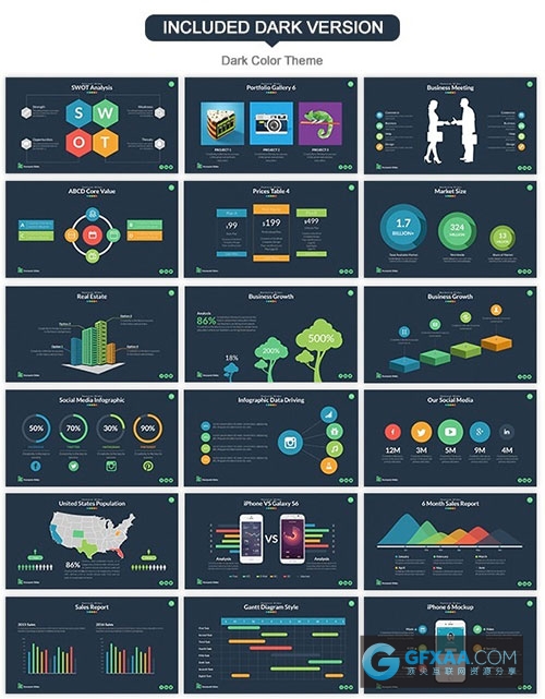 370页大型扁平化/卡通图形/多用途ppt模板【史诗级】 - 顶尖PPT