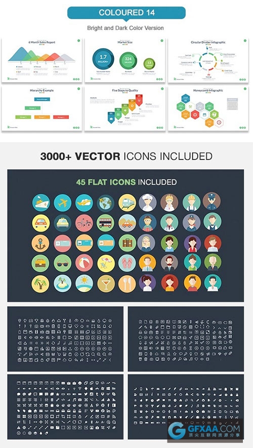 370页大型扁平化/卡通图形/多用途ppt模板【史诗级】 - 顶尖PPT