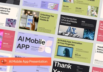 人工智能手机移动应用科技产品PPT模板 - 顶尖PPT