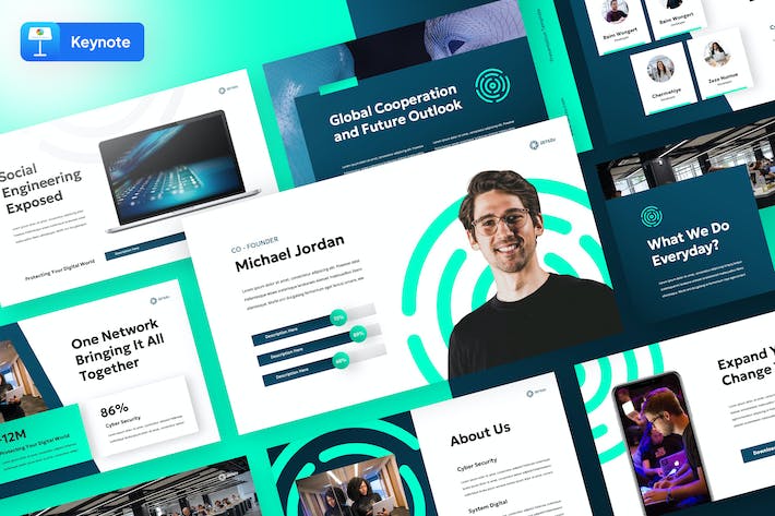 信息安全风险防范Keynote模板 - 顶尖PPT