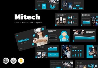 销售IT解决方案黑色系PPT模板 - 顶尖PPT