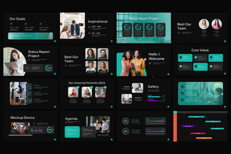 项目报告商业计划企业合作团队展示通用PPT模板 - 顶尖PPT
