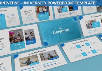 宇宙大学教育PPT模板 - 顶尖PPT