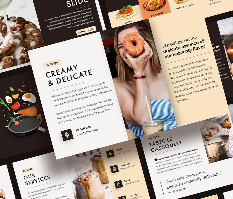 餐厅介绍品牌推广运营规划展示PPT模板 - 顶尖PPT