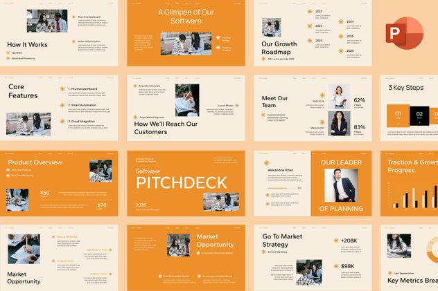 软件产品融资演讲方案PPT模板 - 顶尖PPT
