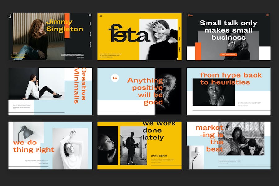 个性作品集美学展示Keynote模板 - 顶尖PPT