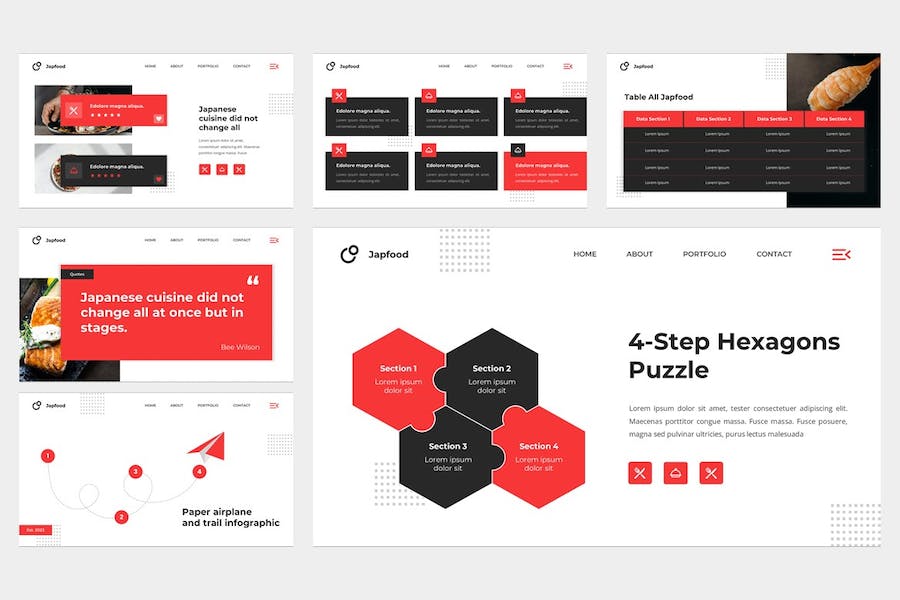 日本料理寿司美食餐厅介绍PPT模板 - 顶尖PPT