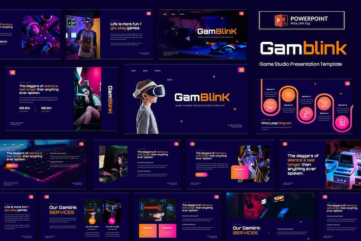 游戏工作室项目展示创意方案PPT模板 - 顶尖PPT