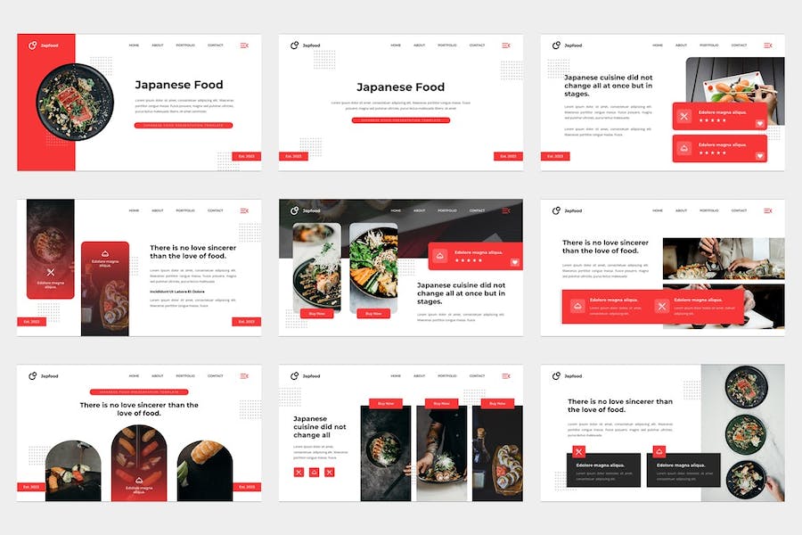 日本料理寿司美食餐厅介绍PPT模板 - 顶尖PPT