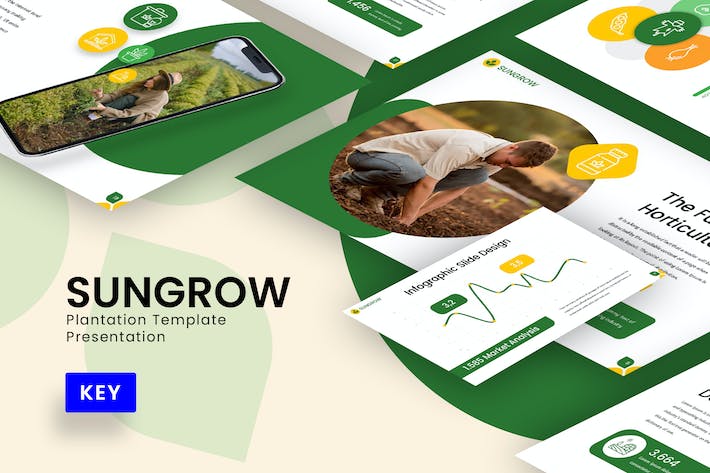 阳光成长绿色自然环保主题Keynote模板 - 顶尖PPT