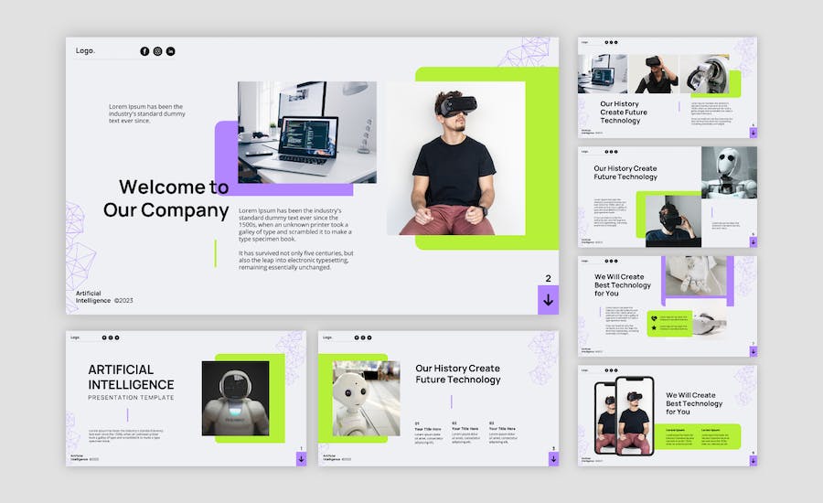 人工智能技术方案讲述应用推介展示PPT模板 - 顶尖PPT