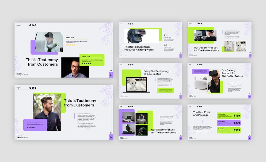 人工智能技术方案讲述应用推介展示PPT模板 - 顶尖PPT