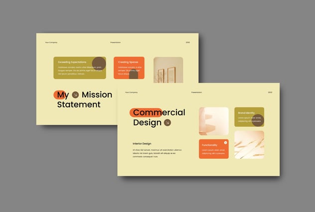 奶油色现代设计室内PPT模板 - 顶尖PPT