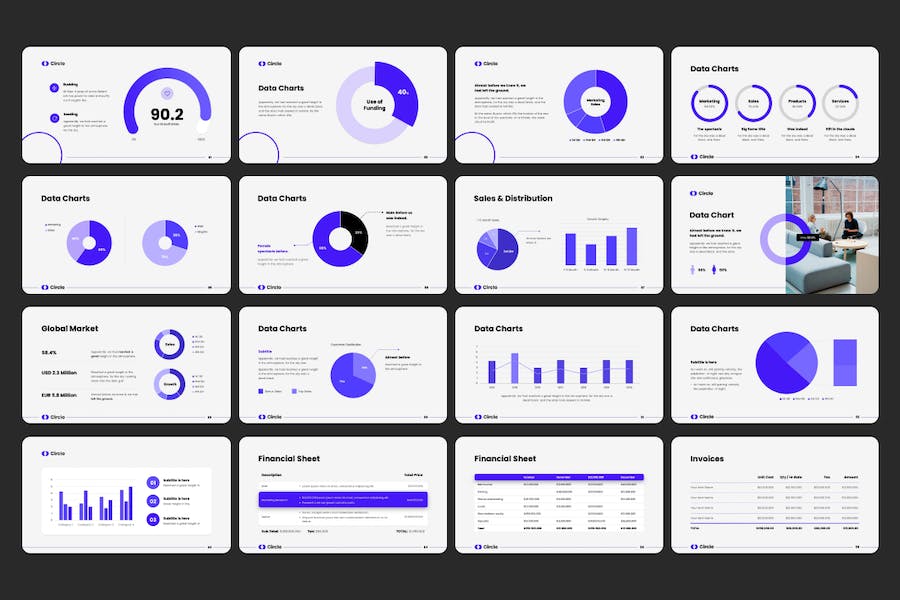 圆圈动画商务通用keynote模板 - 顶尖PPT